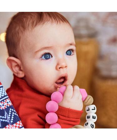 Personalized Name Baby Keepsake Rattle | Ausbay Customizable Teether Toy with Beech Wood Rings | Ideal for Girls Baby Shower (Black) - Buy Online on GoSupps.com