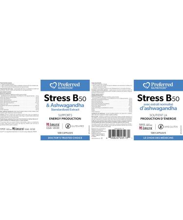 Preferred Nutrition Super Stress B-50 Complex with Ashwagandha Extract 120 Capsules Formulated to Support Stress Management Sensoril Ashwagandha - Buy Online on GoSupps.com