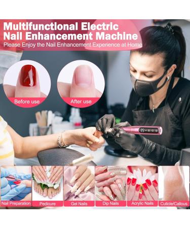 NailGIRLS Rechargeable Cordless Nail Drill Machine - 35000RPM Electric File for Acrylic Gel Nails - Efile Manicure Pedicure Tool - Pink - Buy Online on GoSupps.com