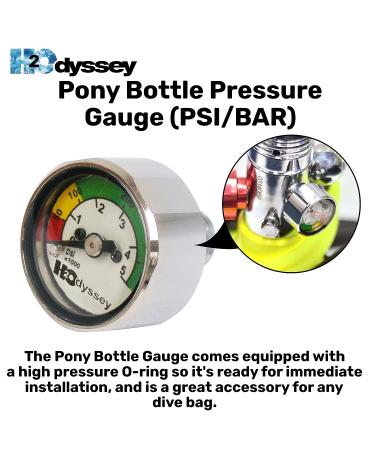 H2ODYSSEY Pony Bottle Pressure Gauge - PSI/BAR Measurement - Buy Online on GoSupps.com