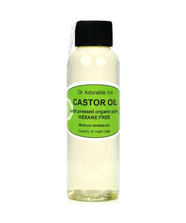 Dr Adorable - 2 oz - Premium Castor Oil - 100% Pure Natural Organic Cold Pressed Virgin 2 Fl Oz (Pack of 1)