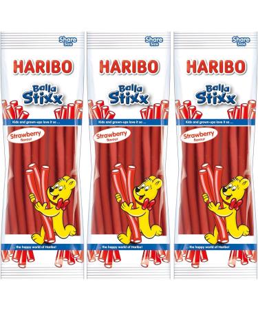 Balla Stixx Strawberry Gummy Chew Sweets Long Laces 140g - 1x Share Bag - Buy Online on GoSupps.com