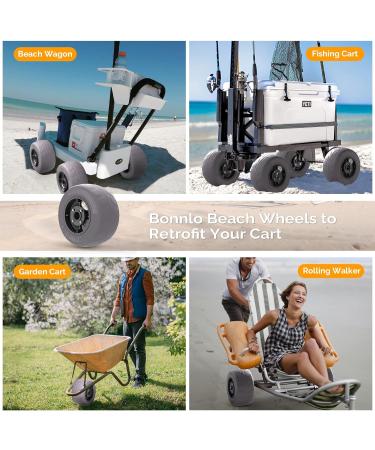 Bonnlo Beach Wheels 9 Replacement Balloon Sand Tires - 2 Pack for Kayak Dolly, Canoe Trolley, Beach Cart, Wagon, Garden Cart, Fishing Cart - 0.86 Diameter Axle Wheels - Buy Online on GoSupps.com