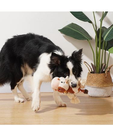 Sedioso Dog Toys | Plush Squeaky Toys for Large Dogs | Crackling Paper & Soft Stuffed Cow for All Sizes - Buy Online on GoSupps.com