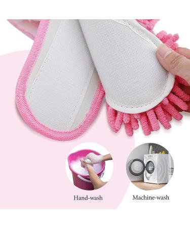 Microfiber Cleaning Slippers - Pink - Women 7-10/Men 5-8 - Floor Dusting and Dirt Cleaning Slipper for House - Gender Neutral - Buy Online on GoSupps.com