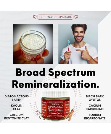 Krishna's Cupboard Organic Tooth Cleaning Powder - All Natural Stain Remover & Teeth Whitener Fluoride Free Vegan Cinnamon Clove 1.25 oz - Buy Online on GoSupps.com