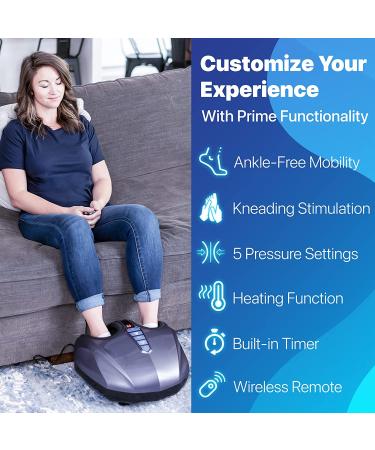 MIKO Foot Massager Machine - Deep-Kneading Compression Shiatsu with Heat for Plantar Fasciitis & Neuropathy - Men Size 13 Grey - Buy Online on GoSupps.com
