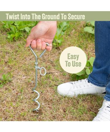 Milestone Camping 31690 Outdoor Corkscrew Tie Out Stake / Keyring Attachment / Tether Pets and Tents / Ideal for Camping Hiking Fishing and More - Buy Online on GoSupps.com