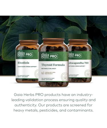 Gaia Herbs Pro Thyroid Formula - Supports Cardiovascular & Metabolic Health - with Ashwagandha Root Schisandra Berry Kelp & Brown Seaweed - Vegan & Gluten-Free - 120 Liquid Phyto-Caps (60 Servings) - Buy Online on GoSupps.com