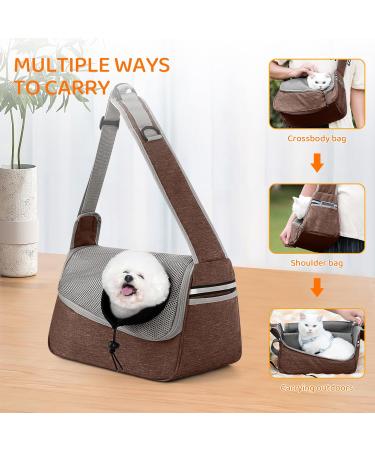 Flovippet Sling for Dogs & Cats - Breathable Dog Carrier Bag for Small Dogs up to 5kg | Soft & Free-Handed Outdoor Travel Bag (Brown) - Buy Online on GoSupps.com