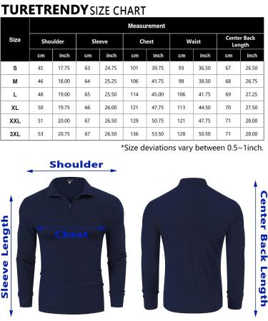 TURETRENDY Men's Blue Quarter Zip Muscle T-Shirt - Size XL - Buy Online on GoSupps.com