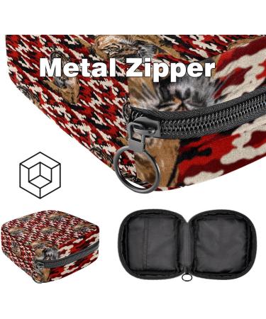 Camouflage Tiger Pattern Sanitary Napkins & Menstrual Cup Pocket with Zipper - Perfect Storage for Teen Girls & Women - Buy Online on GoSupps.com