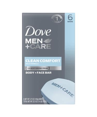 Dove Men+Care Body Soap and Face Bar to Hydrate Skin Clean Comfort More Moisturizing Than Bar Soap 3.75 oz 6 Bars