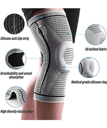 2PCS Ultra Elite Knee Brace Compression Sleeve with Side Stabilizers - Size Large - Buy Online on GoSupps.com