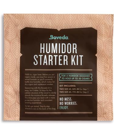 Boveda Humidor Starter Kit Bundle: Season a Wood Humidor Plus Maintain Humidity with 2-Way Humidity Control | Includes (2) Each Size 60 Boveda 84% RH & 72% RH | 1-Count Small - Buy Online on GoSupps.com