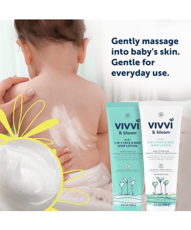 VIVVI & BLOOM 2-in-1 Baby Lotion for Delicate & Sensitive Skin - Fragrance-Free 8.5 oz - Buy Online on GoSupps.com
