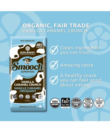 Zazubean SUPERFOODS Chocolate bars - Organic Fair trade Gluten free Soy Free (Vanilla Caramel Crunch) - Buy Online on GoSupps.com