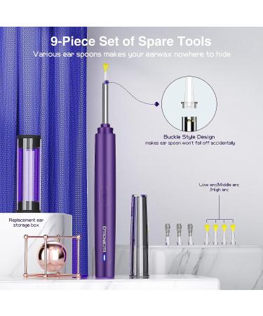 OTAONE Ear Wax Removal Tool with 1296P FHD Camera and Built-in WiFi - Purple - Buy Online on GoSupps.com