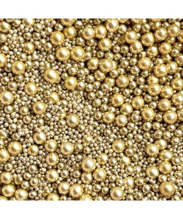 Gold Sprinkles for cakes edible gold metallic pearls Christmas wedding birthday party decoration cupcake cake toppers balls gold sprinkle mix blend baking 100s and 1000s topper 50g BILLIONAIRE 2 - Buy Online on GoSupps.com