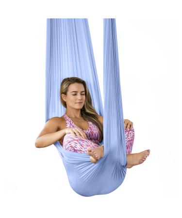 HEALTHYMODELLIFE PINC Active Silk Aerial Yoga Swing & Hammock Kit for Improved Yoga Inversions, Flexibility & Core Strength Blue