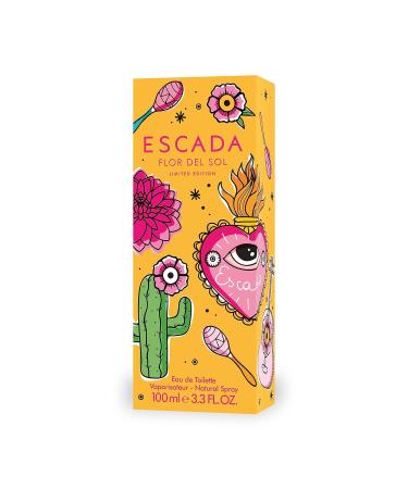 Escada Flor del Sol Eau de Toilette Women's Floral Perfume With Notes of Fresh Tequila Sunrise Accord Dahlia Blossom & Sandalwood Luxury Perfumes for Women Long Lasting Fragrance 3.3 Fl Oz (Pack of 1) - Buy Online on GoSupps.com