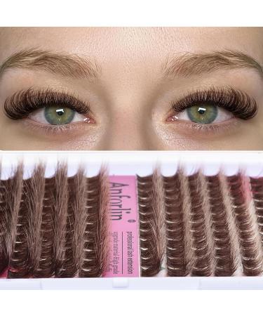 Buy Brown Lash Clusters 9-16mm | Wispy D Curl Eyelash Extensions | 192 PCS Fluffy DIY Lash Kit by Anforlin - Buy Online on GoSupps.com