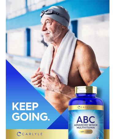 Carlyle Senior Multivitamin 240 Tablets with Lutein & Lycopene | ABC Advanced Supplement | Non-GMO Gluten Free | Men & Women Over 60 - Buy Online on GoSupps.com