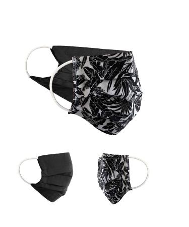 BAF Community Masks 2 via Pack Set Unisex makeshift mask Wendbar Mundschafts Mund and nose protection turning mask with motif cotton bci washable 1 piece (2 pack) white/black-8