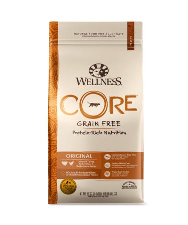 Wellness CORE Grain Free Dry Cat Food, Turkey, Turkey Meal & Chicken Recipe, Natural Cat Food, Healthy, High Protein, Made in USA, No Meat by-Products, Fillers, Artificial Preservatives Turkey 5 Pound (Pack of 1) - Buy Online on GoSupps.com