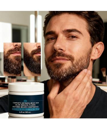 Softening Beard Cream Balm Plant Extracts - Facial Beard Moisturizer - for Dad Boyfriend Birthday Valentine's Day Christmas Home Bathroom Travel - Buy Online on GoSupps.com