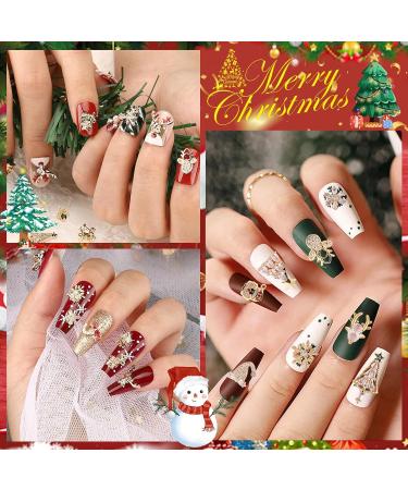 Noverlife 24PCS Christmas Nail Art Charms - Luxury Alloy Mix Shapes | 3D Xmas Zircon Charms for Sparkling Holiday Nail Decor - Buy Online on GoSupps.com