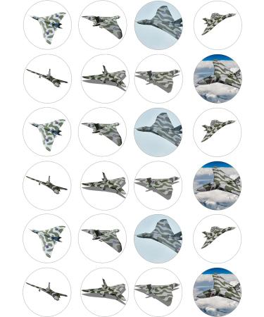 24 edible PRE CUT RAF Vulcan Bomber kids childrens party decorations Wafer Paper Cupcake Topper Cake - Buy Online on GoSupps.com