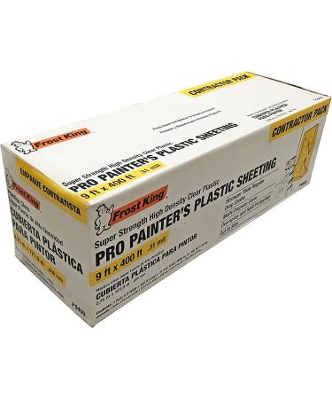 Frost King P9400 High Density Painter's Plastic Sheeting  9' x 400' x .31 mil  Clear  Dispenser Pack 9' x 400' x .31 mil Cloths - Buy Online on GoSupps.com