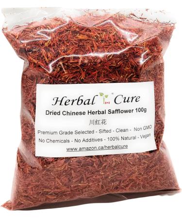 Herbal Cure - Chinese Red Flower Herb Hong Hua Flos Carthami Safflower 100g - Buy Online on GoSupps.com