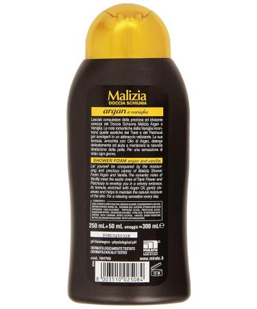 Malizia Shower Foam 300ml | Smoothing Argan & Vanilla | International Shipping Available - Buy Online on GoSupps.com