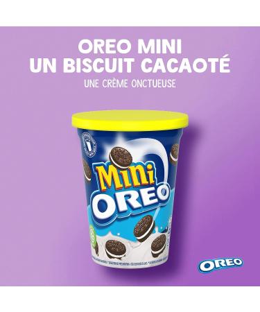 Oreo Mini - Mini Cocoa Biscuit Filled with Vanilla Flavor - Take-Away Cup Format - Pack of 8 Cups (8 x 115 g) - Buy Online on GoSupps.com