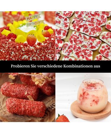  ULTHMOK Freeze-dried chopped strawberries pure and natural dried strawberries snacks dessert decoration 180g - Buy Online on GoSupps.com