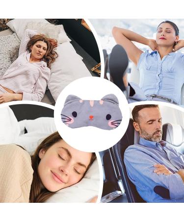 Shakven Eye Masque For Sleeping Cartoon Animal Night Sleep Eye Masque | Comfortable Eye Cover Eyeshade With Adjustable Strap For Teens Gray Cat - Buy Online on GoSupps.com
