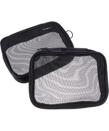 Beaupretty 6 StK Small Mesh Make-Up Bag - Portable Cosmetic Storage with Zip Pocket - Set of 3 Black - Perfect for International Shipping - Buy Online on GoSupps.com