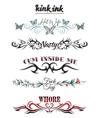 Kink Ink - 5 Large Sexy Naughty Temporary Tattoos for Women Ladies - Adult Fun for Lower Back Legs Arms Stomach