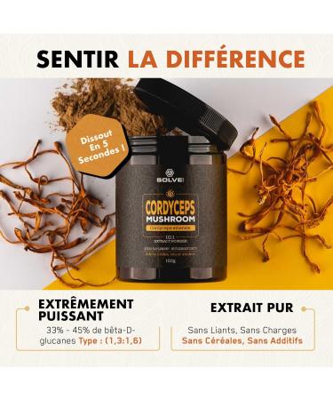 SOLVE Labs Cordyceps Premium Extract Powder 43% Beta Glucans Extract 10:1 Zero Fillers & Additives 100g 3 Months Supply - Buy Online on GoSupps.com