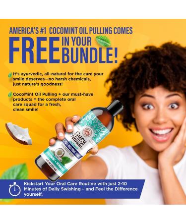 GuruNanda Shine Bright Stay Fresh Dual Barrel Whitening & Breath Harmonizer Mouthwash & Neem Toothpaste for Long-Lasting Fresh Breath & Teeth Whitening - Buy Online on GoSupps.com