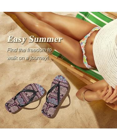 Mnsruu Tribal Elephant Flip-Flops - XL for Men & Women | Perfect for Home Hotel Spa and Travel - Buy Online on GoSupps.com