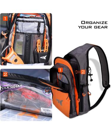 KastKing Pond Hopper Fishing Sling Tackle Storage Bag - Lightweight Sling Backpack for Fishing, Hiking, Hunting, and Camping - Orange Sling Bag - 17.7x12.6x6 Inches - Buy Online on GoSupps.com