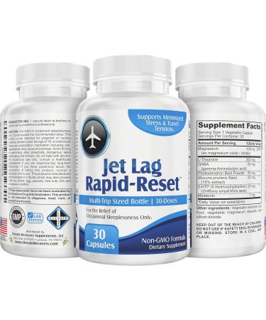 Jet Lag Rapid-Reset (7-in-1) Support Supplements | Optimize Your Travel Routine | Jet Lag Supplement for Travelers | 30 Doses per Bottle | 30 Capsules - Buy Online on GoSupps.com