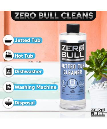 Zero Bull Jetted Tub Cleaner - Powerful Safe Unscented & Eco-Friendly | 8 Cleans per Bottle for Jacuzzi Hot Tub Spa & More | 16 Fl Oz - Buy Online on GoSupps.com