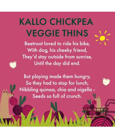 Kallo Beetroot & Three Seeds Veggie Thins Crackers | Healthy Snacks High Fibre Plant Protein Gluten Free & Baked | 100g Single Pack - Buy Online on GoSupps.com
