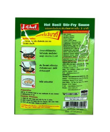 I-Chef Hot Basil Stir-Fry Sauce Thai Style 50g x 6 Packs - Authentic Taste from Thailand - Buy Online on GoSupps.com
