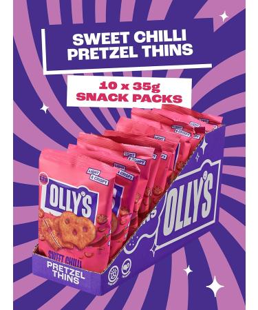  Olly's Olives Olly's Pretzel Thins Sweet Pepper 35g (Pack of 10) Convenient Snack Pouches Herbal Based Vegan Snacks for Soaking Low Calorie Snacks Low Fat Fiber Source Preservative Free - Buy Online on GoSupps.com