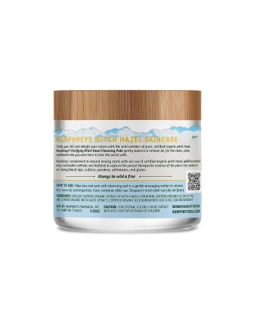 Humphreys Clarifying Witch Hazel Cleansing Pads - Fragrance Free - Clear Skin - Buy Online on GoSupps.com
